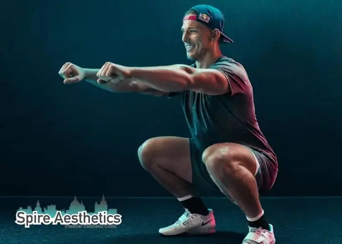 Image of man build leg muscle Lyme Regis through exercise